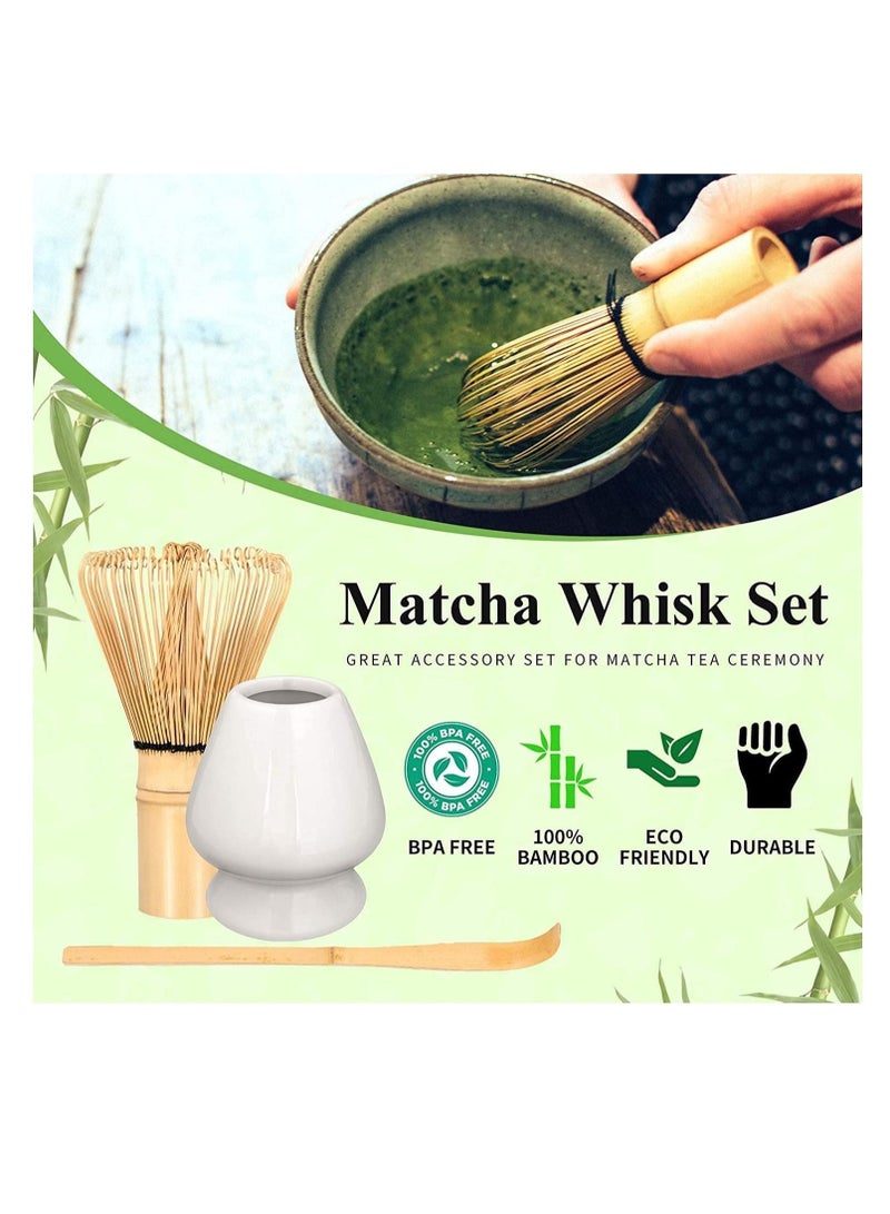 Japanese Tea Set, Traditional Matcha Tool Set, Matcha Ceremony Accessories, Matcha Blender, Blender, Tea Spoon (3 Piece Set, White) - Image 4