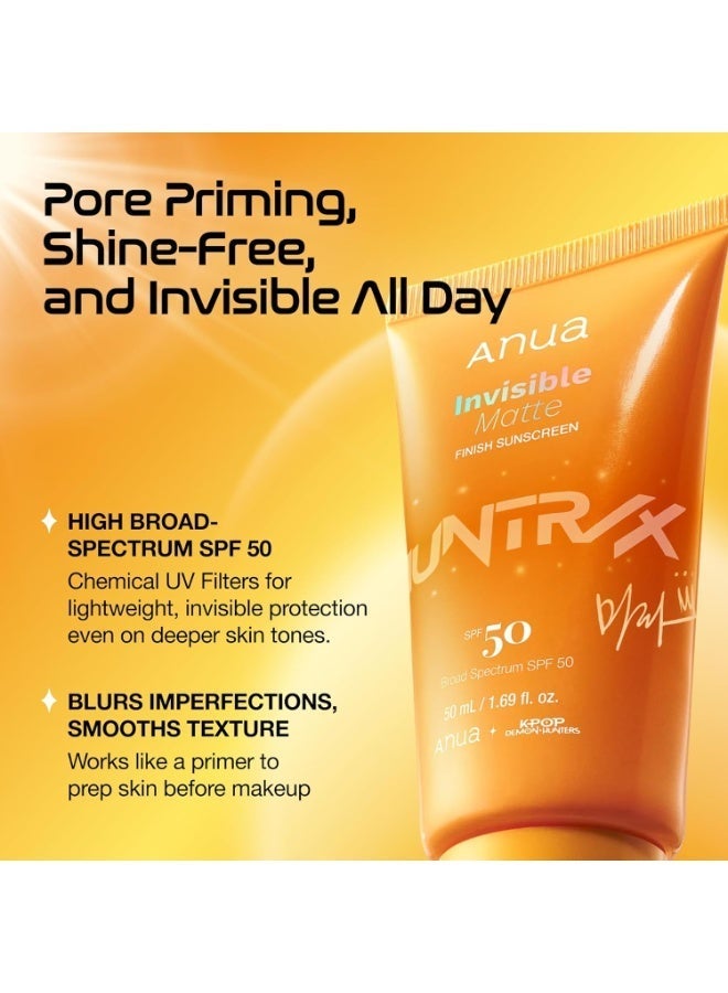 Anua Invisible Matte Finish Sunscreen SPF 50 – Pore-Blurring Primer-Like Chemical UV Filter Korean Sunscreen 50mlml - Image 3