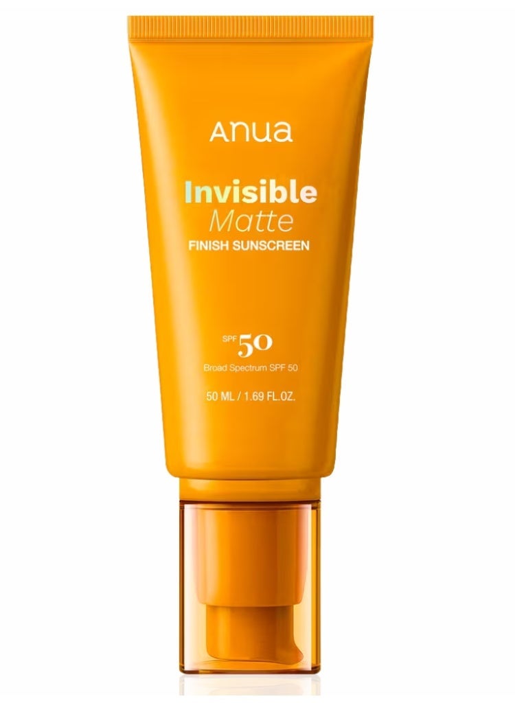 Anua Invisible Matte Finish Sunscreen SPF 50 – Pore-Blurring Primer-Like Chemical UV Filter Korean Sunscreen 50mlml - Image 1