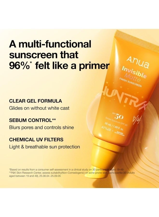 Anua Invisible Matte Finish Sunscreen SPF 50 – Pore-Blurring Primer-Like Chemical UV Filter Korean Sunscreen 50mlml - Image 5