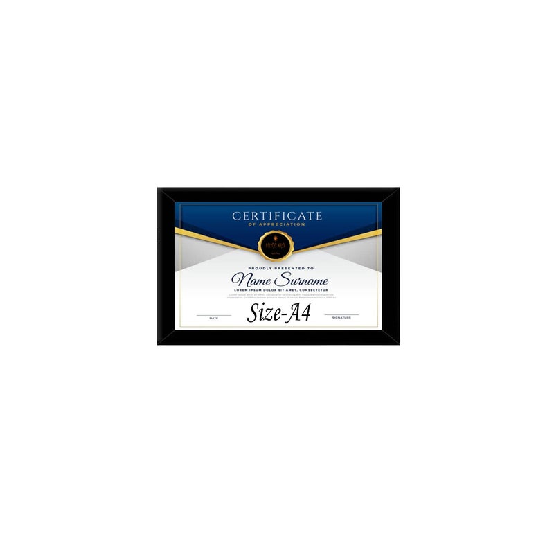 Stuthi Arts Photo Frame A4 Size For Wall Black Picture Frame For Home and Office Decoration (Black-A4-1 Frame) (Black) - Image 5