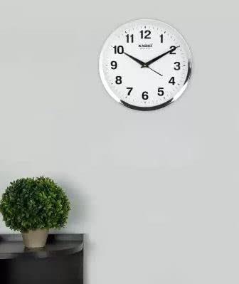 Kadio Analog 28 cm X 28 cm Wall Clock (White, with Glass, Standard) - Image 2