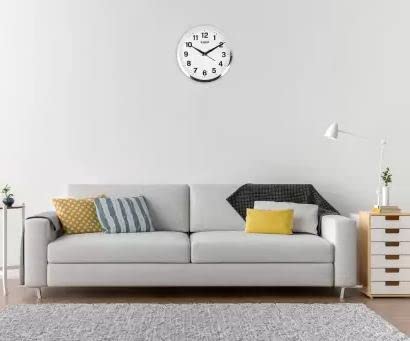 Kadio Analog 28 cm X 28 cm Wall Clock (White, with Glass, Standard) - Image 4