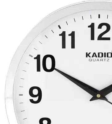 Kadio Analog 28 cm X 28 cm Wall Clock (White, with Glass, Standard) - Image 5