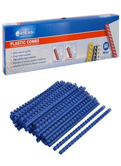 ATLAS 100-Piece Plastic Binding Combs 10mm Width Blue  - Image 1