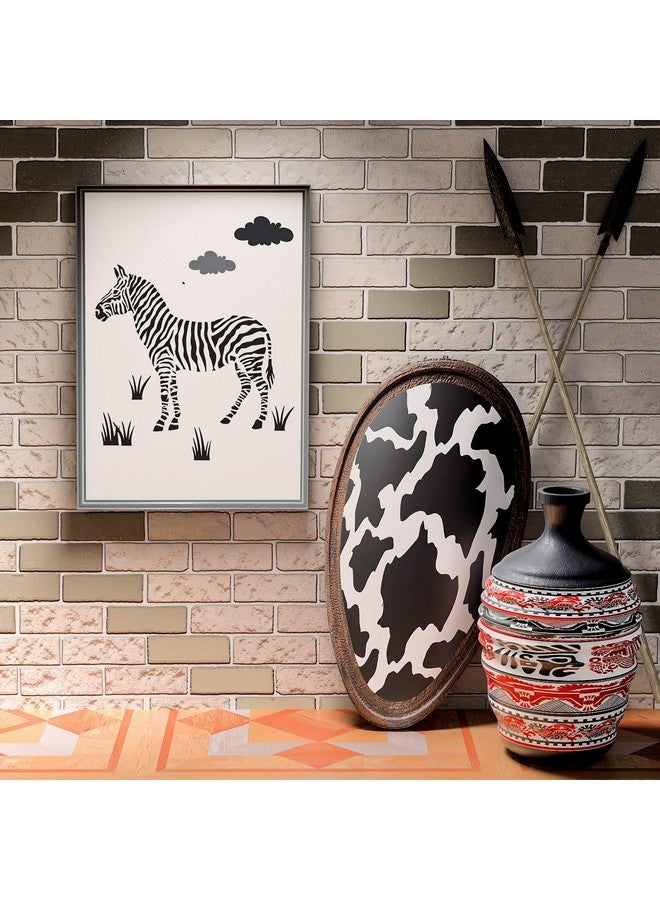 Zonon 9 Pieces Animal Stencil Templates Reusable Animal Painting Stencil Bear Tiger Elephant Horse Lion Giraffe Zebra Rhino Deer Craft Drawing Template For Greeting Card Scrapbook Wall Art (8 Inch) - Image 2