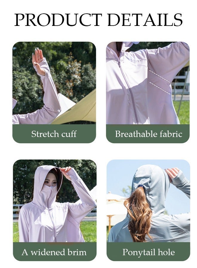 DUNISO Lightweight Sun Protection Clothing For Women, UPF 50+ Long Sleeve Sun Protection Hoodie Shirt, Long Sleeve Ice Silk Hoodie Shirts  for Outdoor Climbing Hiking - Image 3