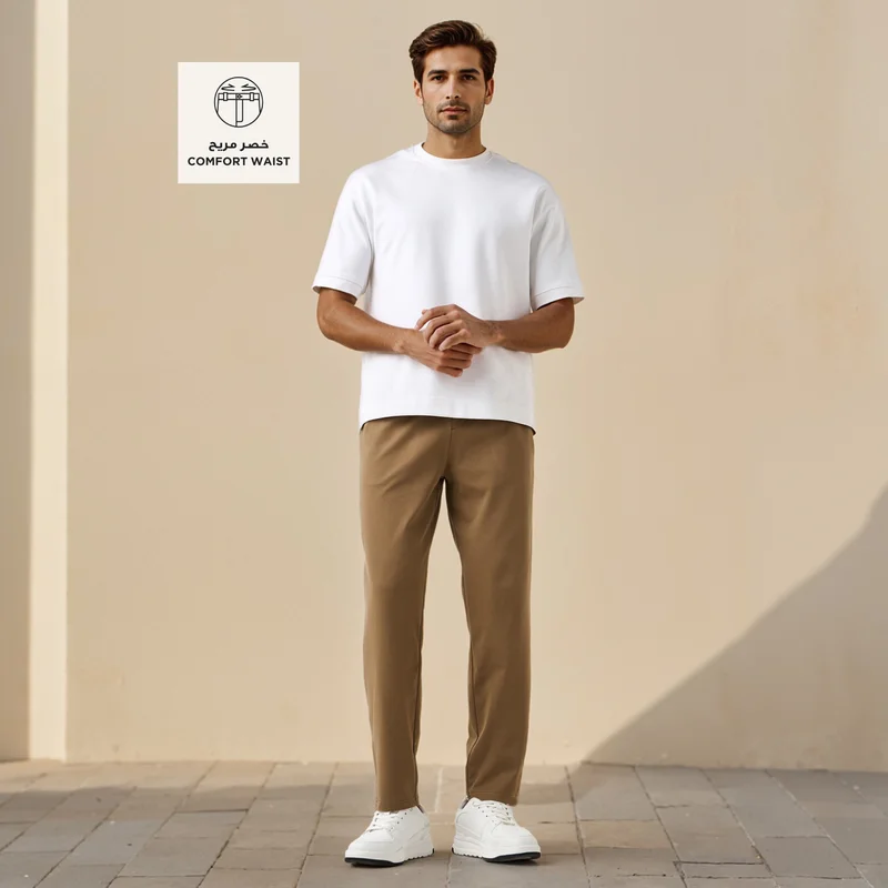 Splash FAV Straight Fit Pants with Drawstring Closure, Pocket and Flexicomfort Waistband