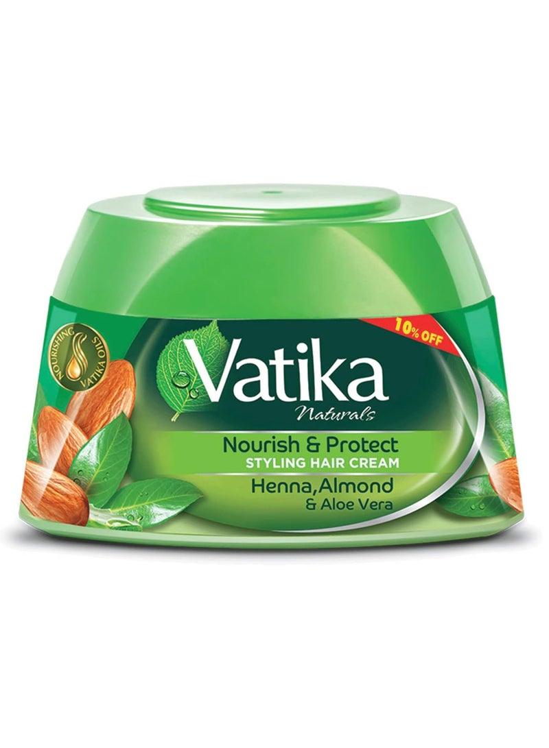 VATIKA Vatika Naturals Nourish & Protect Styling Cream with Henna, Almond & Aloe Vera with Nourishing Oils - 125ml
