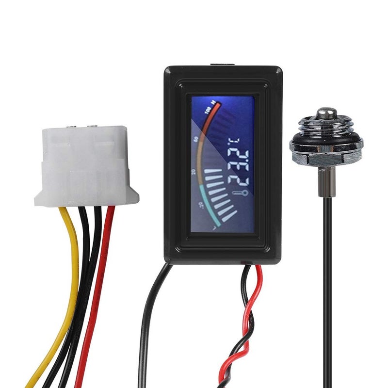 LCD Digital Thermometer, PC Water Cooling System Pointer Display Thermometer with Sensor Probe Temperature Sensor Probe Digital LCD Thermometer for Digital Thermometer - Image 1