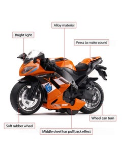 Y&D Motorcycle Toys, Small Gifts with Music Lights, Race Model Toys for Boys 3 4 5 6 7 8 Years Old (Orange)  - Image 2