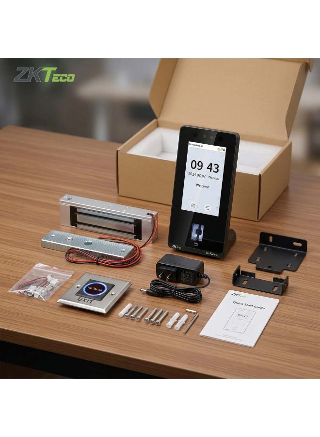 ZKTeco BioFace C1 Access Control Kit | Face & Fingerprint | Magnetic Lock + Exit Button | FREE Software Included | Dubai | Installation Available - Image 1