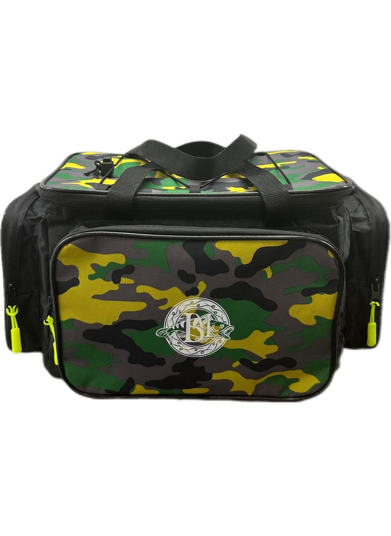 Bm Fishing -02 Java Spin Bag Camouflage Green Yellow  - Image 1