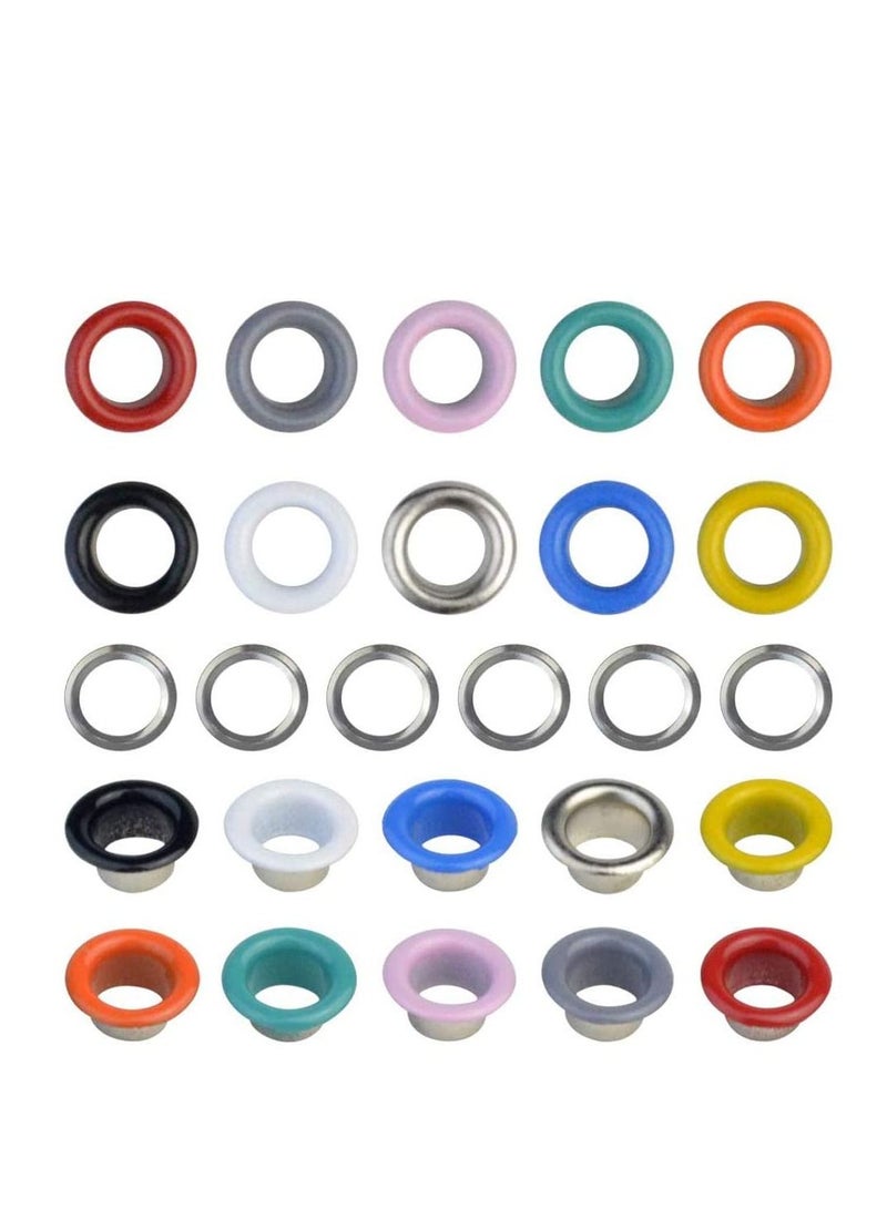 SYOSI Grommet Tool Kit, 500 Set of 5mm Multicolor Metal Eyelet with Grommet Setting Tools for Leathercrafts, Clothing, Shoes  - Image 3