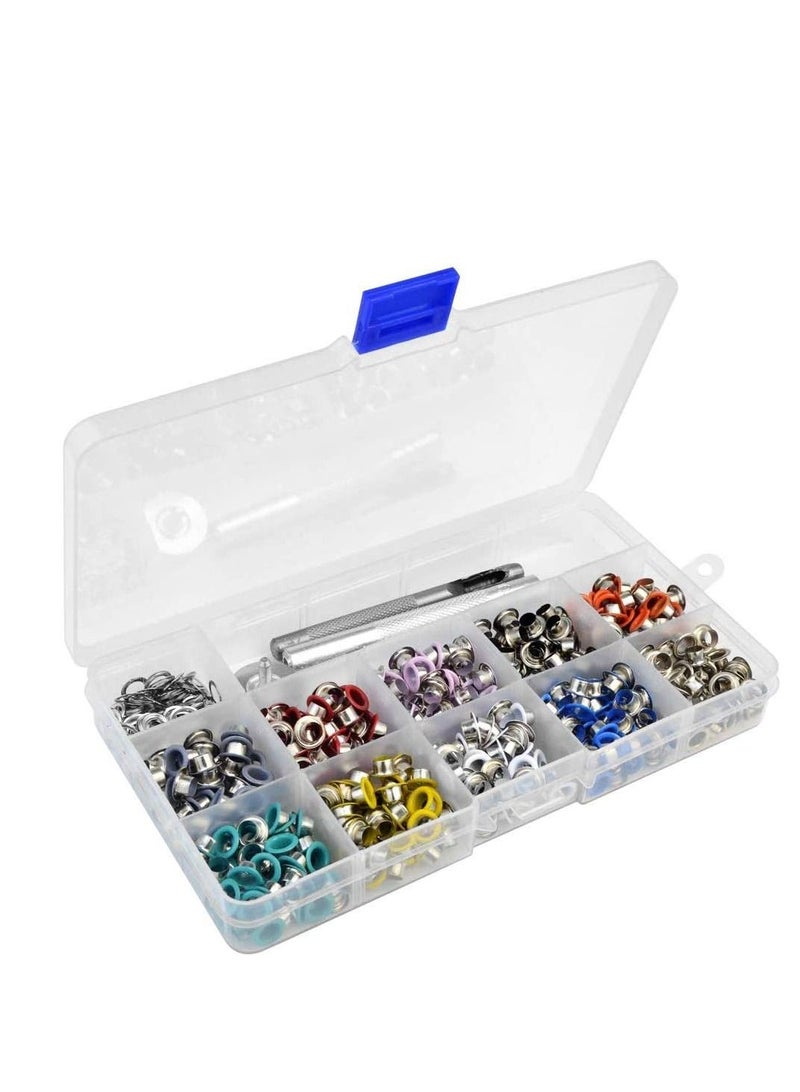 SYOSI Grommet Tool Kit, 500 Set of 5mm Multicolor Metal Eyelet with Grommet Setting Tools for Leathercrafts, Clothing, Shoes  - Image 2