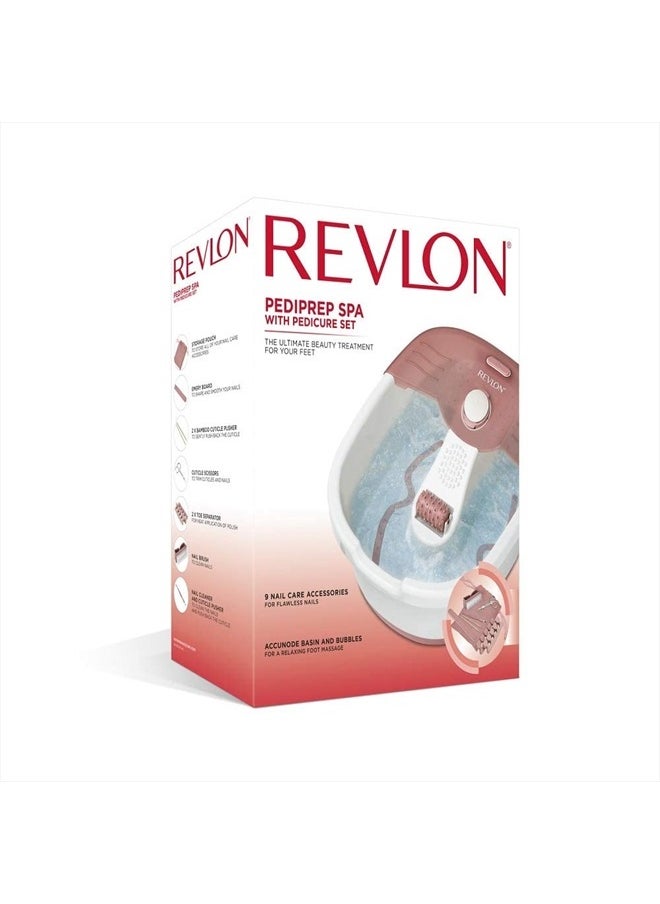 Revlon Revlon RVFB7021PUK Relaxing Bubbling Massage Pediprep Foot Spa with 9 Pieces Nail Care Set by Revlon  - Image 2