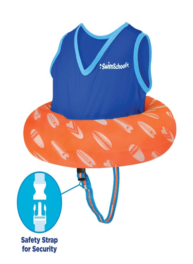 SwimSchool Deluxe Swim Trainer – Heavy Duty Toddler Swim Vest Floatie – Comfortable Sweater-Fit Design with Adjustable Safety Seat – Berry/Blue - Image 3