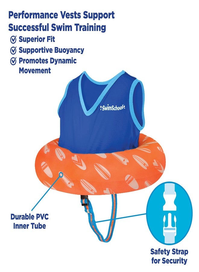SwimSchool Deluxe Swim Trainer – Heavy Duty Toddler Swim Vest Floatie – Comfortable Sweater-Fit Design with Adjustable Safety Seat – Berry/Blue - Image 2