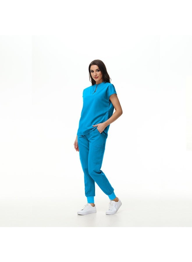 NIBEMINENT Multi-coloured Nurse Uniform Hand-washing Clothes Women's Suit Stand-up Collar Slim Thin Dental Hospital Pet Shop Medical Care - Image 1