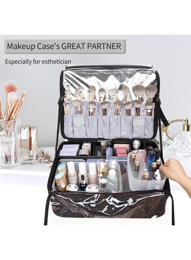 OCHEAL Makeup Organizer Case set of 6,Stackable Clear Makeup Organizer Holder, Multi-size Makeup Case Vanity Storage Holder Set for Makeup, Jewelry, toiletries,Makeup Artist Must Have - Image 4