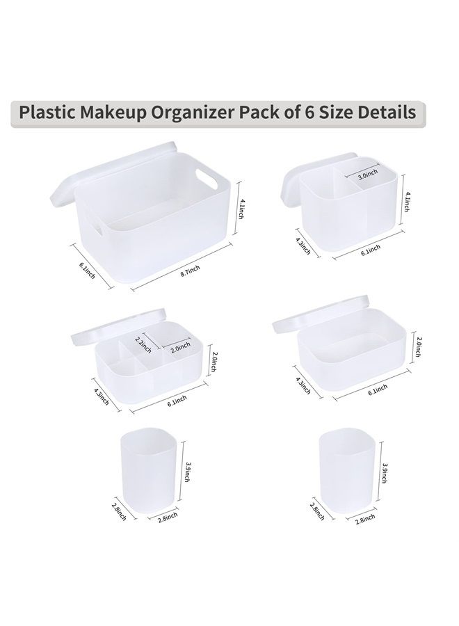 OCHEAL Makeup Organizer Case set of 6,Stackable Clear Makeup Organizer Holder, Multi-size Makeup Case Vanity Storage Holder Set for Makeup, Jewelry, toiletries,Makeup Artist Must Have - Image 2