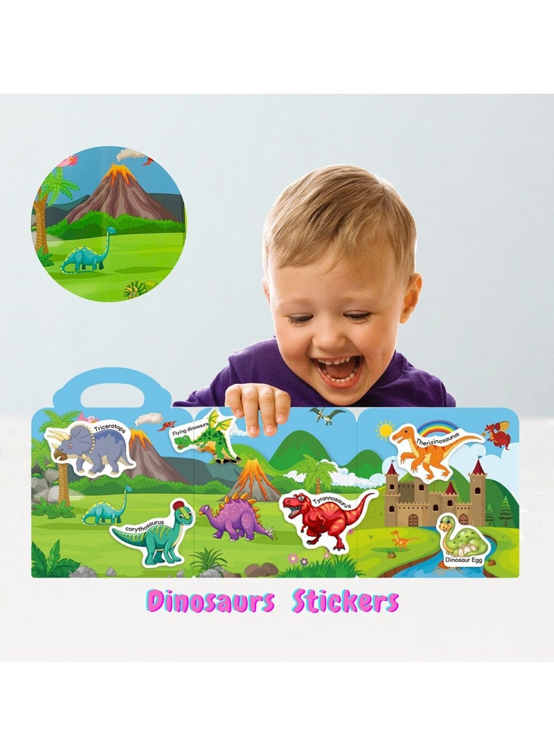 general Reusable Activity Sticker Learning Toys for Kids, Early Education Book Puzzle(Dinosaurs) - Image 2