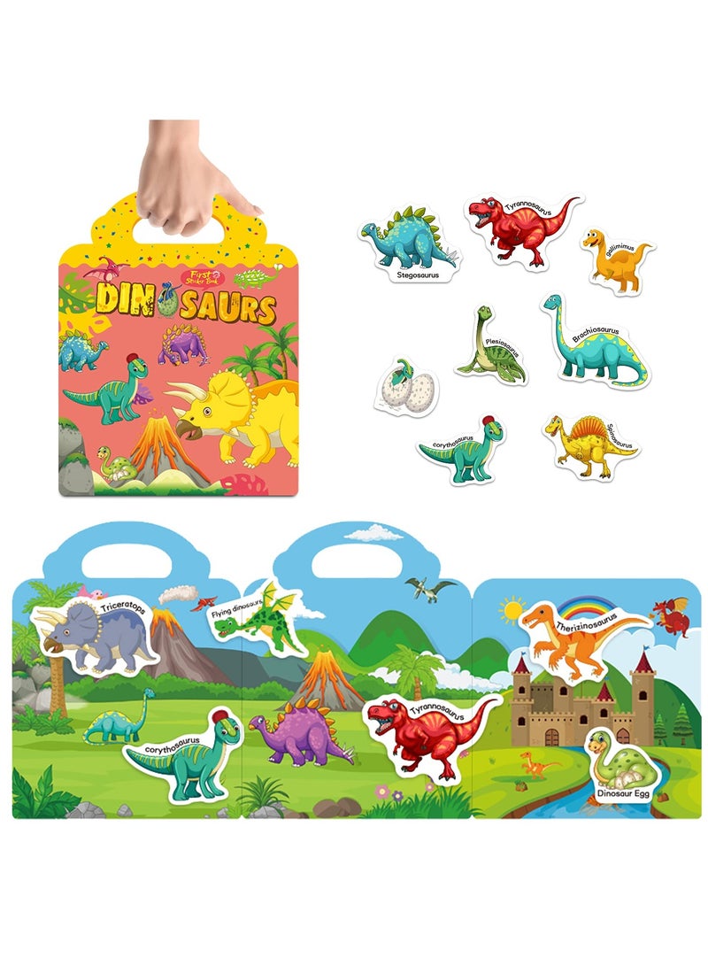 general Reusable Activity Sticker Learning Toys for Kids, Early Education Book Puzzle(Dinosaurs) - Image 4