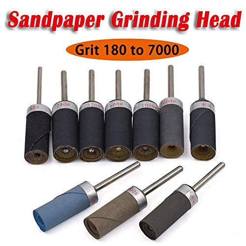 Unifizz 10 Pcs Sanding Drums Sleeves Sandpaper Bar Sander Accessories Rotary Kit Polishing Burr Stick Roller Sanding Tool 800 Grits - Image 2