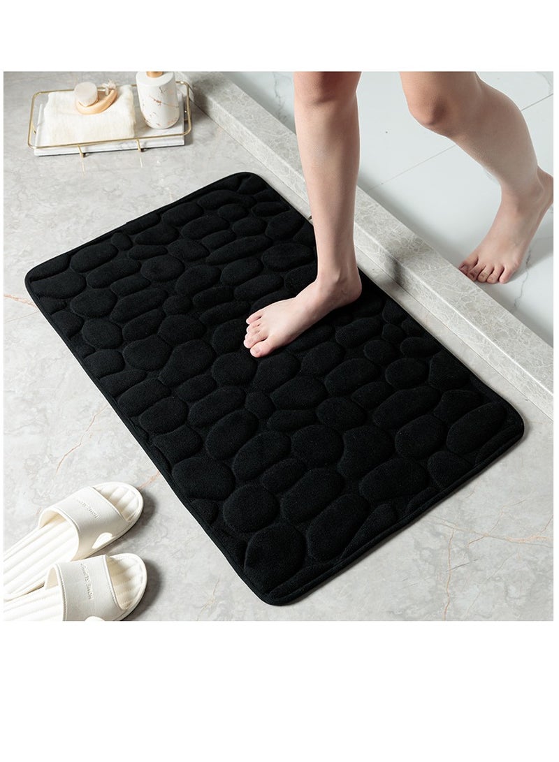 Bluejw 1-Piece Size Is 50x80 Cm Household Cobblestone Embossed Doorstep Carpet Doormat Bathroom Minimalist Wind Absorbent Foot Mat Bathroom Anti-Skid Mat Floor Mat 
