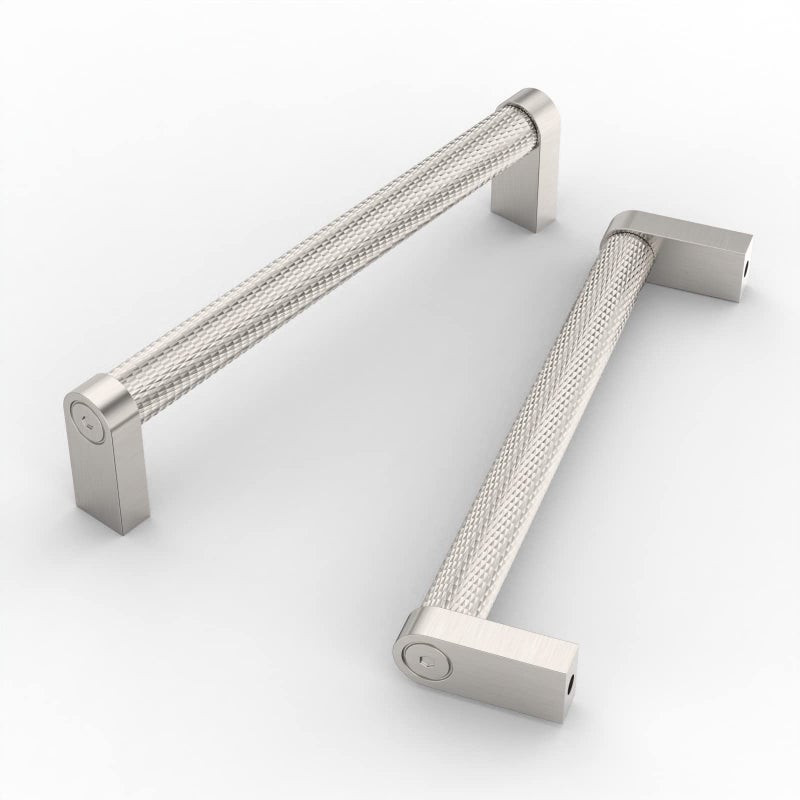 9BUILD 10 Pack Knurled Cabinet Pulls 5 Inch Brushed Satin Nickel Kitchen Cabinet Handles Cabinet Hardware Kitchen Handles for Cabinets Nickel Dresser Pulls Drawer Handle - Image 2