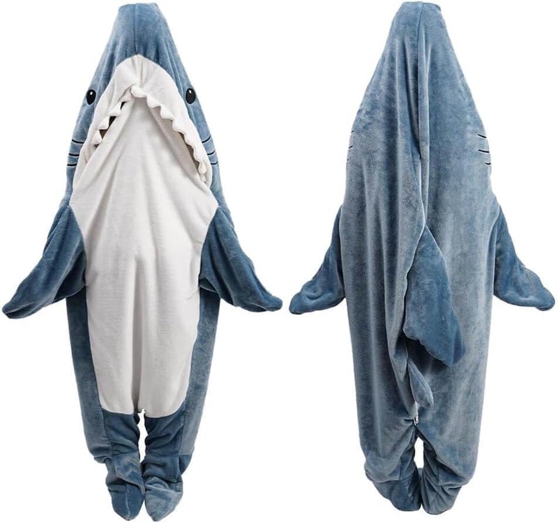 Gudina Shark Onesie, Shark Blanket Hoodie Onesie Adult, Shark Sleeping Bag (XXXL) - Image 1