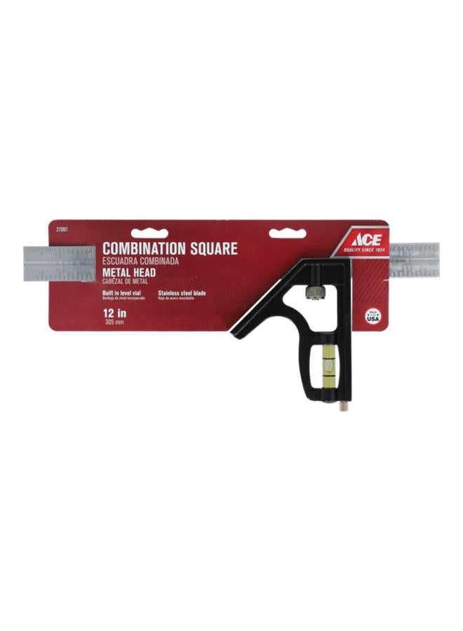 ACE Stainless Steel Combination Square Silver and Black 12inch  - Image 1
