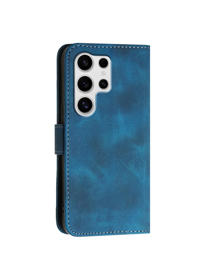 S-TOP Case For Samsung Galaxy S25 Ultra 5G YX0080 Grid Butterfly Embossed Pattern Flip Leather Phone Case with Lanyard - Image 3