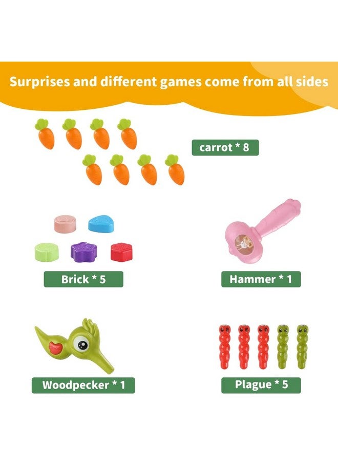 PLUSPOINT School Bus Activity Toy for Kids Multifunctional Pull-Along Bus with Gears, Teaching Clock, Fishing Game Color Matching Shape Puzzles Whack-a-mole Toddler Musical Toy for 1-5 yrs - Image 3