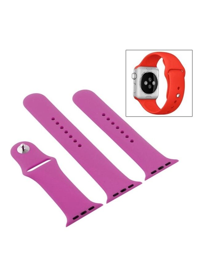 NIBEMINENT Rubber Sport Watchband with Pin-and-tuck Closure For Apple Watch Series 7/6/SE/5/4/3/2/1 42/44/45mm Dragon Fruit - Image 1