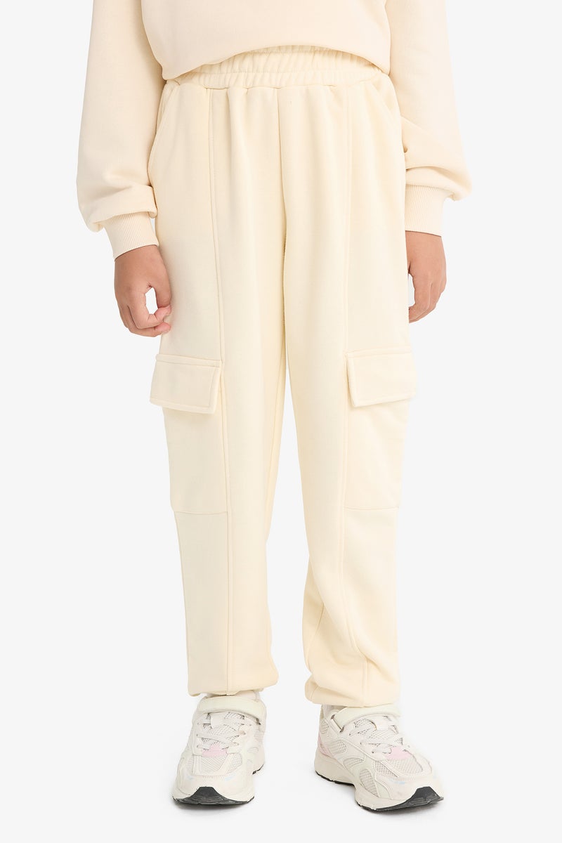 DeFacto Beige Girl Girl Elastic Waist Cargo Jogger Sweatpants Casual - Image 4