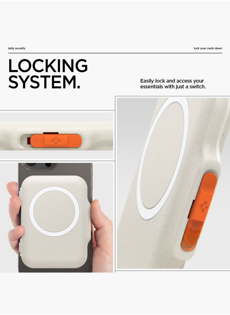 Spigen TinTap MagFit Plus Hard Shell Dual Magnet MagSafe Wallet Card Holder [5-6 Cards] for iPhone 16 Pro Max / 16 Pro / 16 Plus / 16 / iPhone 15/14/13/12 series - Dune Beige  - Image 5