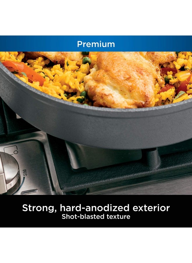 Ninja Ninja C30026 Foodi NeverStick Premium 10.25 Inch Fry Pan, Hard-Anodized, Nonstick, Durable & Oven Safe to 500°F, Slate Grey  - Image 5