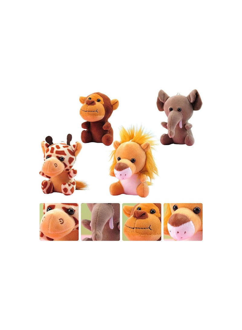GGOOT 4pcs Stuffed Animal Keychain Plush Animal Keychain Charms Keyring Pendant Purse Backpack Handbag Charms for Birthday Teacher Student Award - Image 2