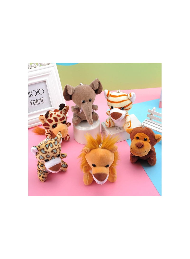 GGOOT 4pcs Stuffed Animal Keychain Plush Animal Keychain Charms Keyring Pendant Purse Backpack Handbag Charms for Birthday Teacher Student Award - Image 5