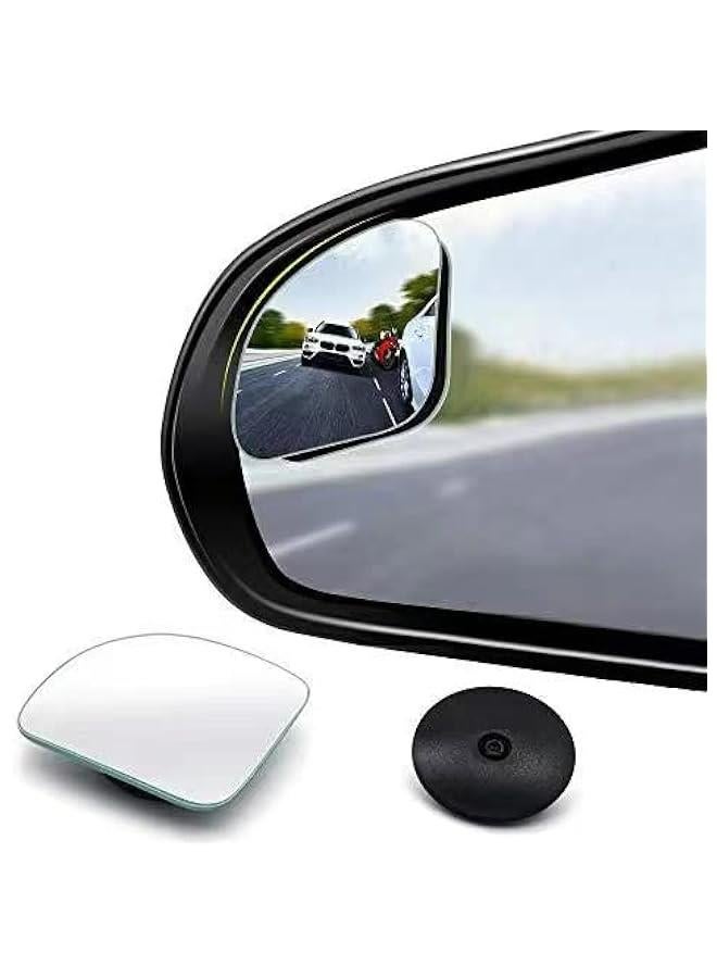 Generic 360 Degree Adjustable Frameless Convex Rear View Mirror for Cars, Vans, SUVs, and Trucks - Set of 2 Blind Spot Mirrors with HD Glass Fan Shape.  - Image 1