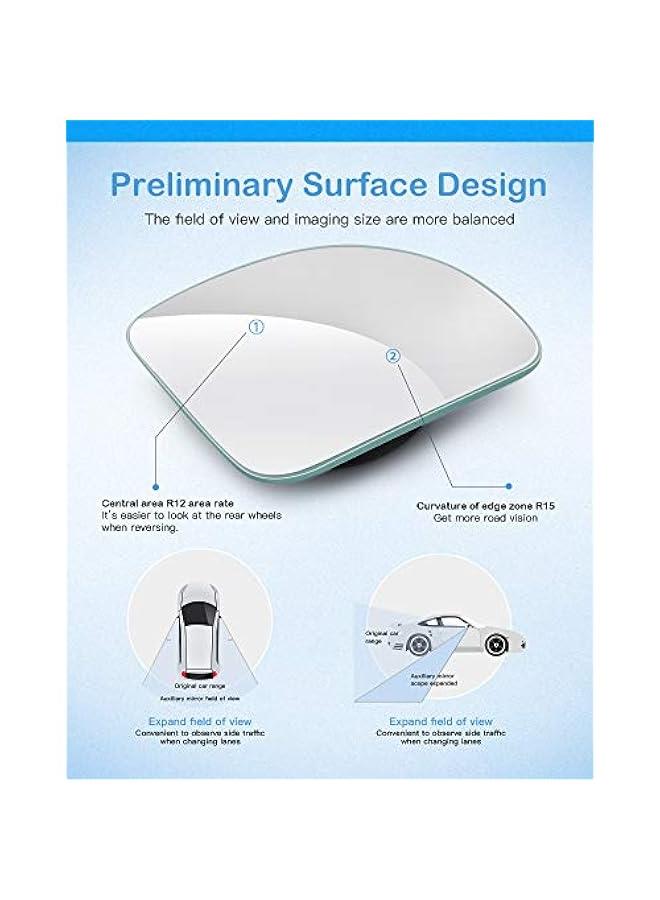 Generic 360 Degree Adjustable Frameless Convex Rear View Mirror for Cars, Vans, SUVs, and Trucks - Set of 2 Blind Spot Mirrors with HD Glass Fan Shape.  - Image 3