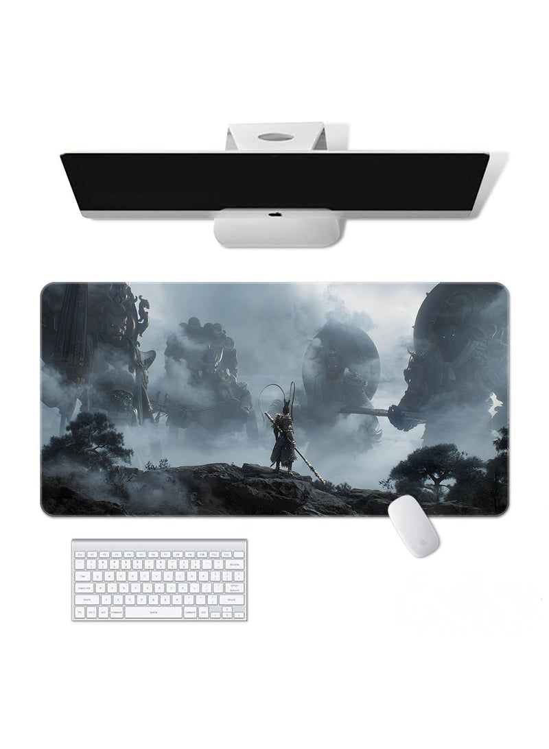 Y&D Black Myth Wukong Esports Games Gift Gaming Mouse Pad Extended Large Mat Desk Pad Stitched Edges Mousepad Long Mouse Pad And Non-Slip Rubber Base Mice Pad 900x400x3MM XXXL Large Mouse Pad - Image 1