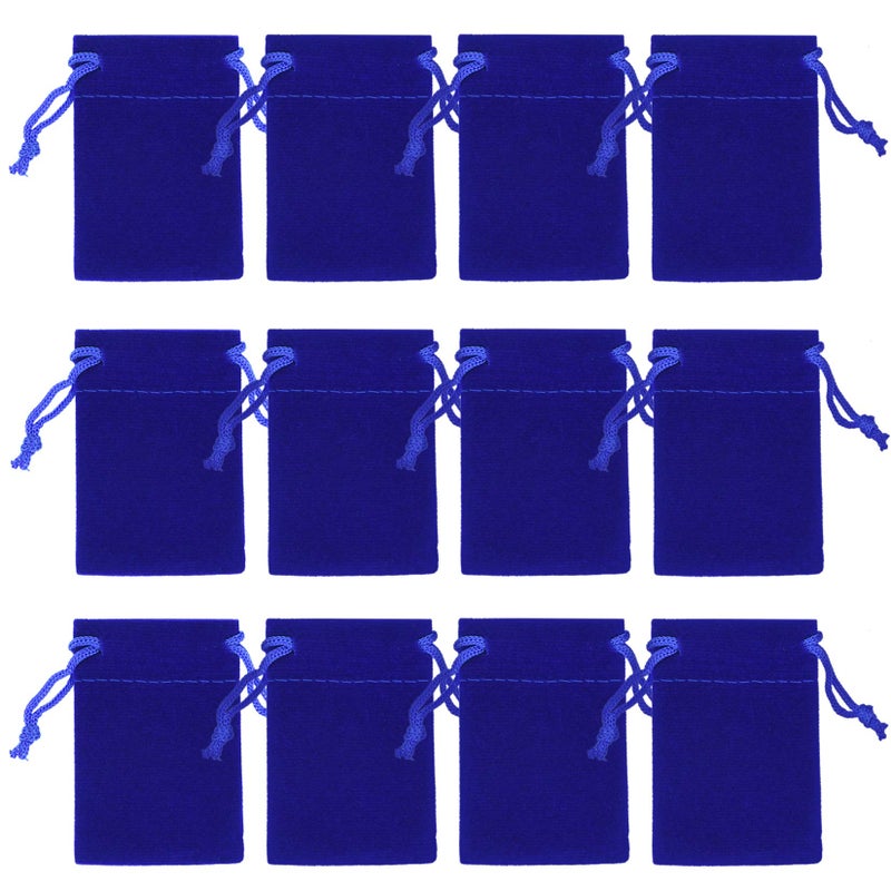 Nydotd 100pcs 2 X 2.8 inch Velvet Cloth Jewelry Pouches Velvet Drawstring Bags Christmas Candy Gift Bag Pouch for Wedding Favors Gifts, Event Supplies Party Favors (Royal Blue) - Image 1