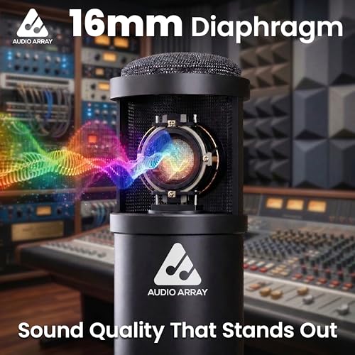 Audio Array Singing Bundle | Condenser Mic with Boom Arm & Sound Card V8 | Voice Effects, Reverb, Bluetooth | Ideal for Podcasting, Karaoke, Live Streaming, YouTube & Singing - GB-03 - Image 3