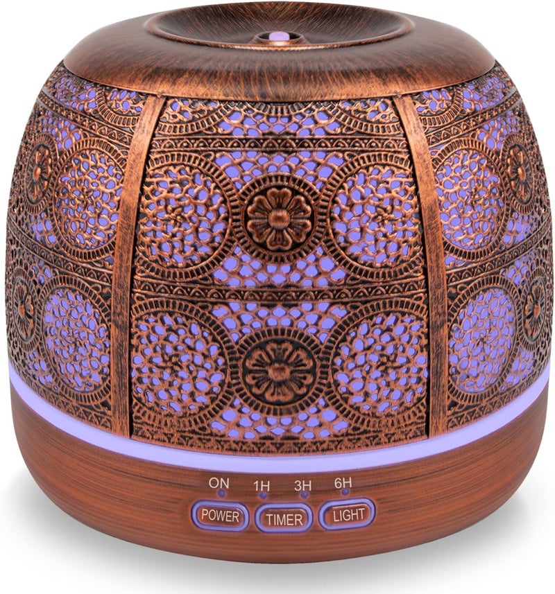 ARVIDSSON 500ml Essential Oil Diffuser, Metal Diffusers for Essential Oils, Aromatherapy Diffuser with Color Changing Light & Mist Timer, Ultrasonic Diffusers for Home, Gift for Women - Image 1