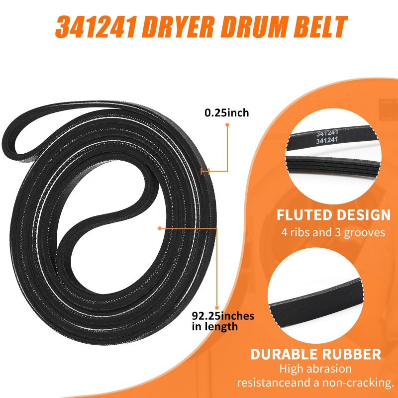 Discount Parts Direct Discount Parts Direct 4392065 Dryer Repair Kit with 341241 Belt 691366 Idler Pulley 349241T Roller Dryer Parts Replacement for Whirlpool Kenmore Maytag Amana, Replaces AP6010582 WP691366 AP3131942  - Image 4
