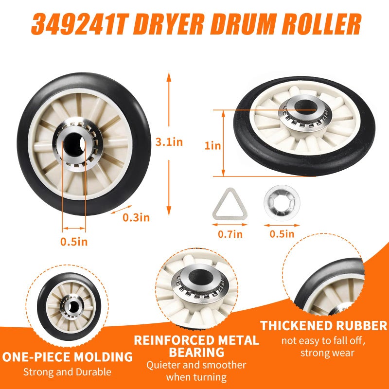 Discount Parts Direct Discount Parts Direct 4392065 Dryer Repair Kit with 341241 Belt 691366 Idler Pulley 349241T Roller Dryer Parts Replacement for Whirlpool Kenmore Maytag Amana, Replaces AP6010582 WP691366 AP3131942  - Image 3