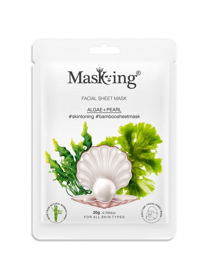 MasKing Beauty Facial Sheet Mask of Rice (20g) & Bamboo Facial Sheet Mask of Algae & Pearl (20g) Ideal for Women & Men (Combo Pack of 2) - Image 3