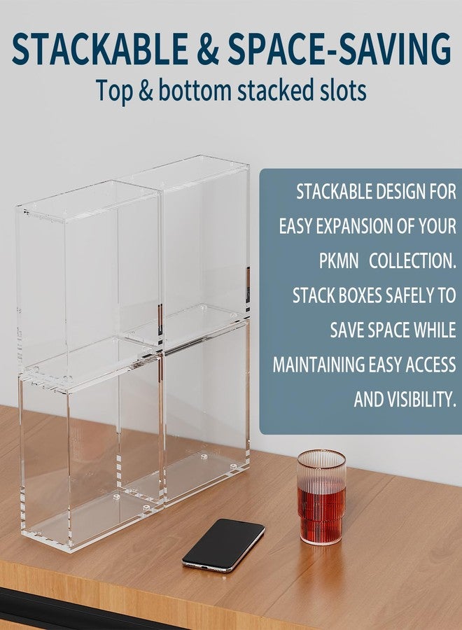 علبة عرض أكريليك قابلة للتكديس لصناديق بوكيمون المعززة - غطاء منزلق مغناطيسي قوي لحماية صندوق بوكيمون المعزز - أكريليك فائق السماكة 5 مم + 5 مم متوافق مع صناديق بوكيمون المعززة (3 قطع) - Image 3